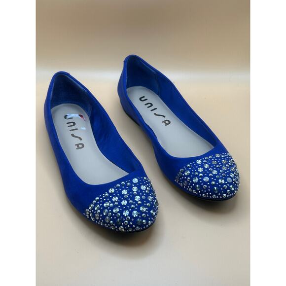 UNISA Blue Rhinestone Art Ballet Flat Women's Shoes 6.5 M - NWOT - Picture 1 of 5